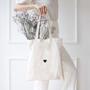 Stoffbeutel Herz NATUR | Einkaufstasche | Geschenk Freundin | Mama | Stofftasche | nachhaltig