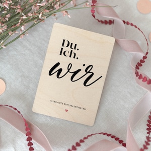 Holzkarte Du. Ich. Wir. | Karte aus Holz | Valentinstag | Geschenk zum Valentinstag | Karte Valentinstag | Holzkarte | Jahrestag | Paare