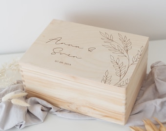 Caja de recuerdos rama de hoja de boda, regalo novios, regalo de boda, ritual de boda, regalo de boda, correo de boda