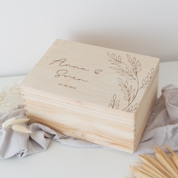 Memory box wedding leaf branch, gift bride and groom, wedding gift, wedding ritual, wedding gift, wedding post
