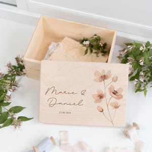 Caixa de memórias casamento flor pastel, presente noiva e noivo, presente de casamento, ritual de casamento, presente de casamento, postagem de casamento