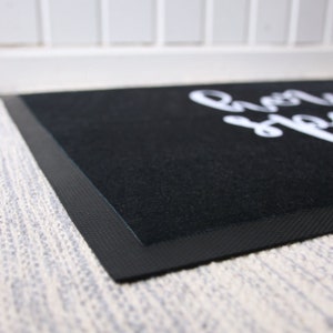 Personalized Fabric Floor Mat Family Frills Black Indoor Mat Gift for Moving in Wedding gift Door mat Individual image 3