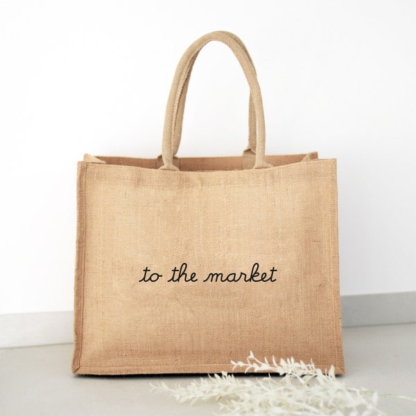 Jute bag To The Market NATURE | Market Bag | gift | shopping bag | consistent