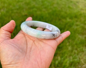 59 mm グリーン 100%天然グレードA 翡翠バングルブレスレット B543