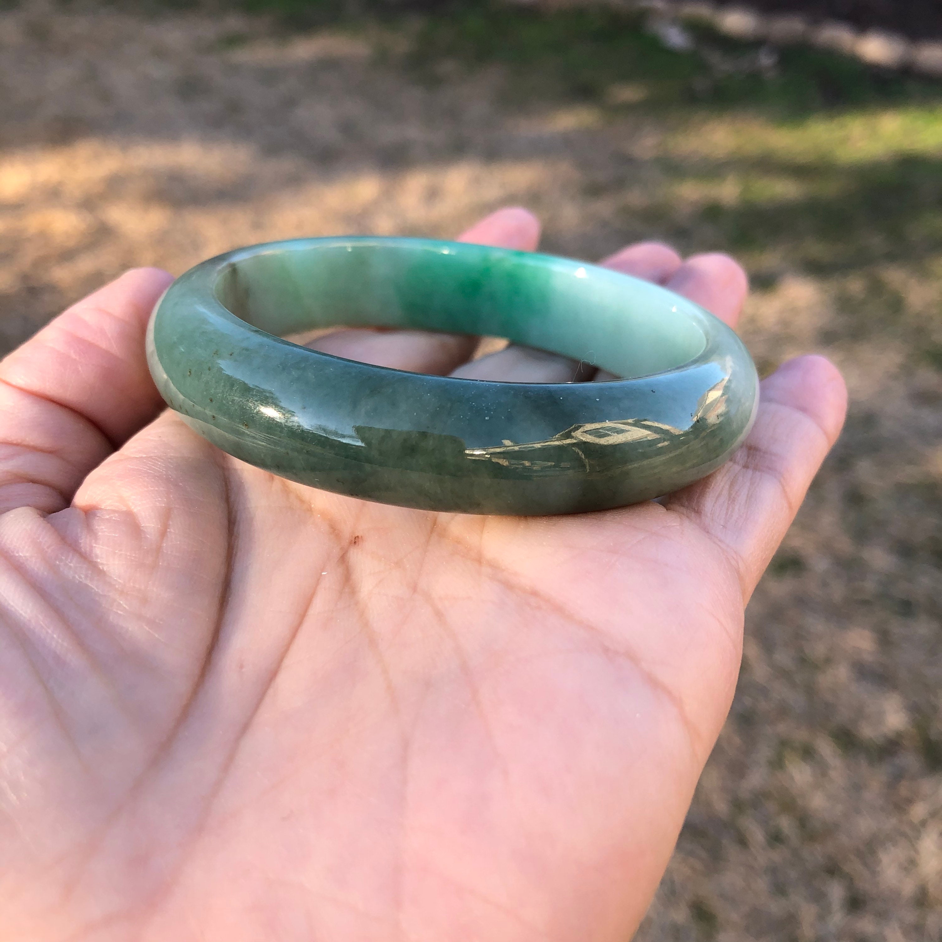 Rich Green Natural Grade A Jadeite Jade Bangle Bracelet Etsy