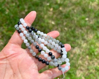 Wysokiej jakości oryginalny naszyjnik z nefrytu Qinghua o średnicy 6 mm, 108 koralików, 24,5" H55 1