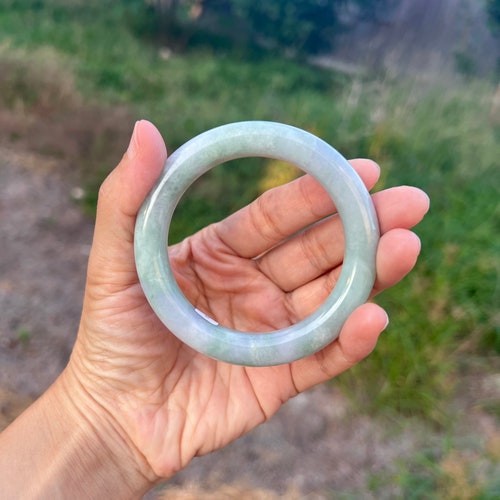 100% Natural Grade A shops Lavender Jadeite Jade Bangle Bracelet 55mm A9