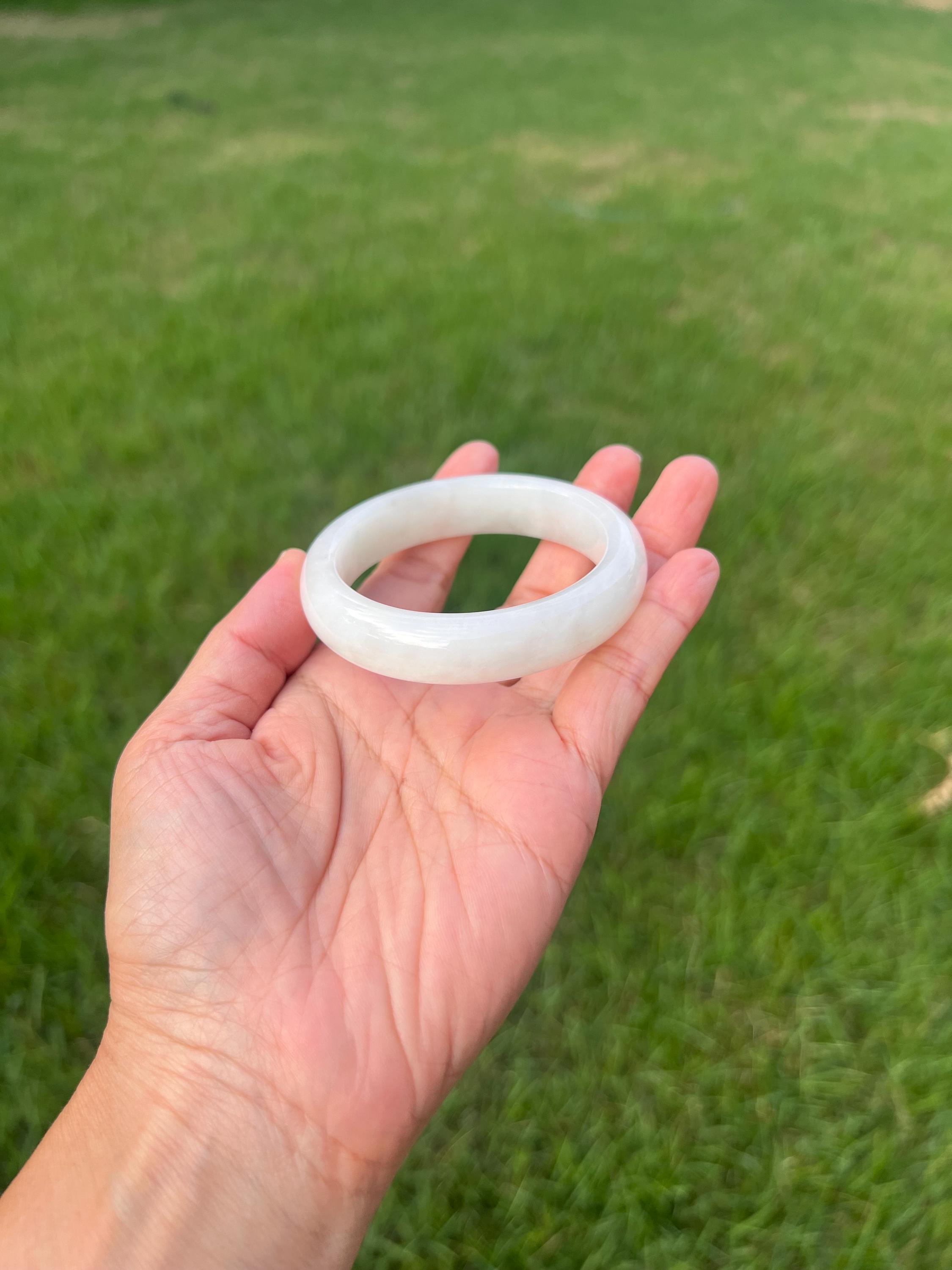 XS Genuine White Nephrite Jade Bangle Bracelet 53.5mm B275 1 - Etsy