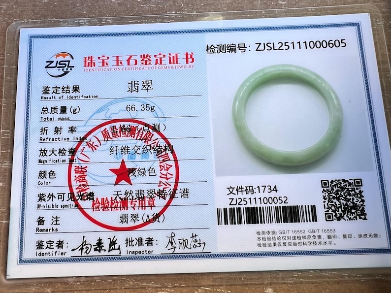 XL 60.5mm Apple Green 100% Natural Grade A Jadeite Jade Bangle Bracelet ...