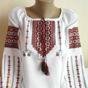 Ukrainische Bluse Vyshyvanka/Vyshyvanka/Bauernbluse/Vita Stil/besticktes Hemd/Boho-Bluse/ukrainische Kleidung/Damenbekleidung Bild 1