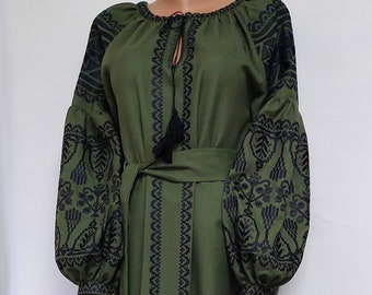 Vestido bordado, vestido ucraniano, bordado, vestido étnico bohemio, vyshyvanka estilo bohemio, ropa ucraniana, ropa de mujer