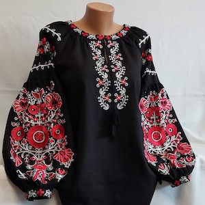 Ukrainian Linen blouse vyshyvanka/Linen Vyshyvanka/Peasant blouse/Vita-Boho-Style/embroidered shirt/boho blouse/Ukrainian clothing