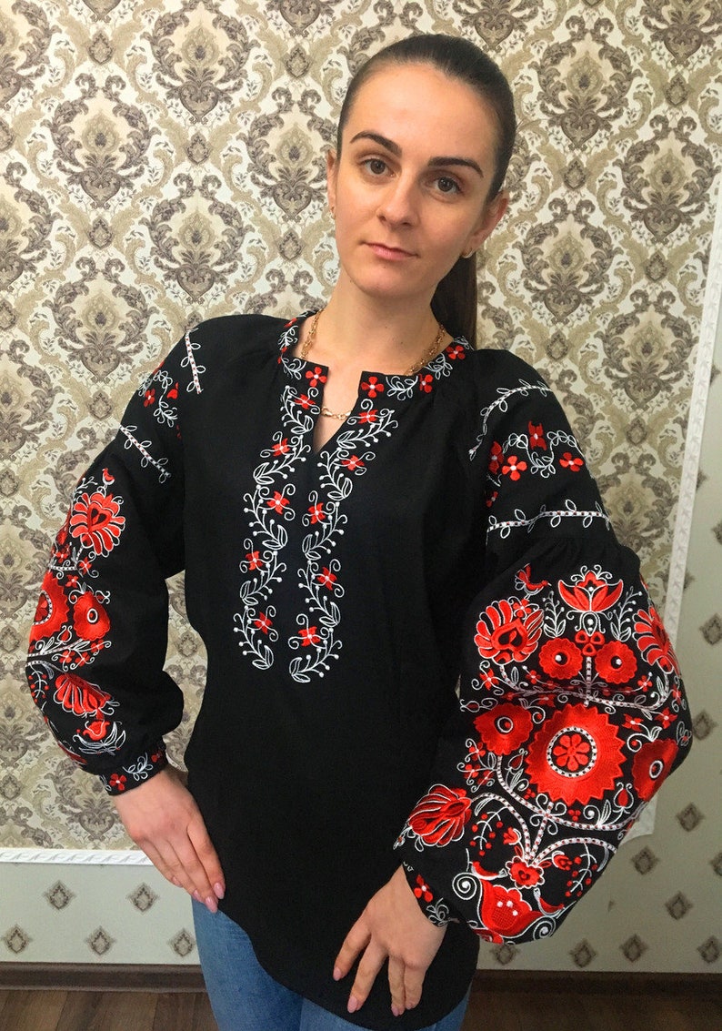 Ukrainian Linen Blouse Vyshyvanka/linen Vyshyvanka/peasant Etsy