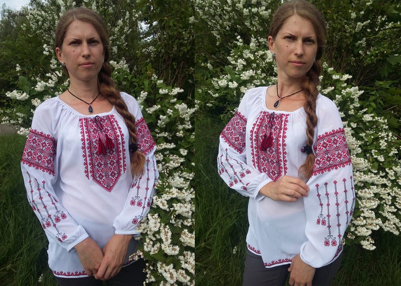 Ukrainian blouse vyshyvanka / Ukrainian embroidery / Peasant | Etsy