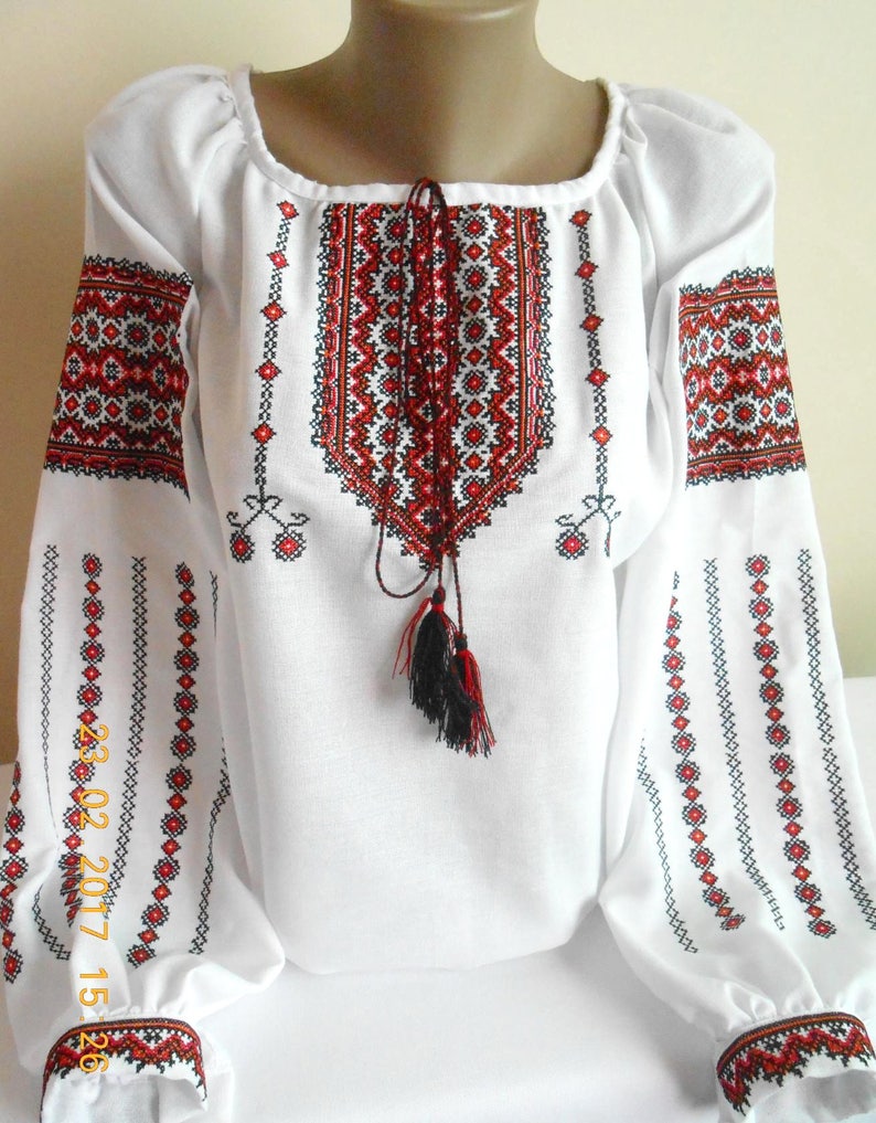 Ukrainische Bluse Vyshyvanka/Vyshyvanka/Bauernbluse/Vita Stil/besticktes Hemd/Boho-Bluse/ukrainische Kleidung/Damenbekleidung Bild 1