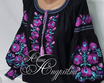 Blusa ucraniana vyshyvanka/Vyshyvanka/Blusa campesina/Estilo bohemio/Camisa bordada/Blusa/Ropa ucraniana/Ropa de mujer