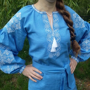 Ukrainian Linen blouse vyshyvanka/Linen Vyshyvanka/Peasant blouse/Vita-Boho-Style/embroidered shirt/boho blouse/Ukrainian clothing image 1