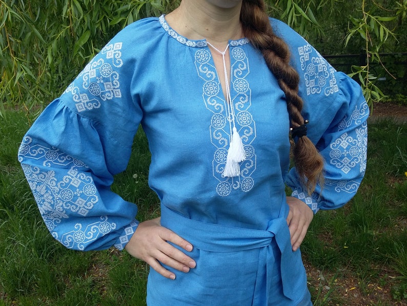 Ukrainian Linen blouse vyshyvanka/Linen Vyshyvanka/Peasant blouse/Vita-Boho-Style/embroidered shirt/boho blouse/Ukrainian clothing image 1