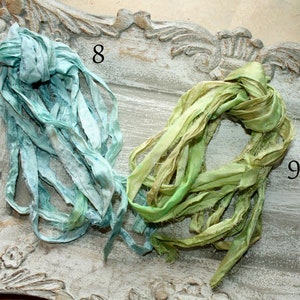 Handgefärbte Sari Silk Ribbons aus indischen Saris recycled - PRIMAVERA