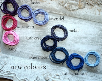 WEITERE FARBEN - Handgefärbte Seidenbänder - Seidenband / Seidenschnur Ponge 05 Habotai Seide ...... ca 100 cm lang