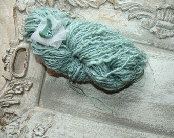 Effect yarn Art Yarn - Light of the Glaciers - Merino hand-spun - twisted with Mohair de Luxe with pearls