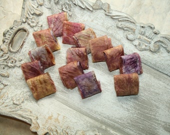 Hand-dyed, hand-torn silk ribbons made of Ponge 05 ...... approx. 85 cm long and 3 cm wide - Fleurie