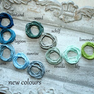 MORE COLOURS - Hand-dyed silk ribbons - Silk ribbon / silk cord Ponge 05 Habotai silk ...... approx. 100 cm long