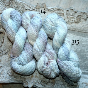 313 / 314 / 315 - Atelier Zitron Filisilk lace yarn hand-dyed - 100 gr each