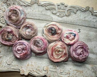 Hand-dyed tussah and mulberry silk - AZALEA - combed top