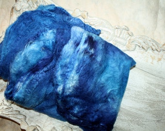 Mawata - hand-painted silk hankie - lapis