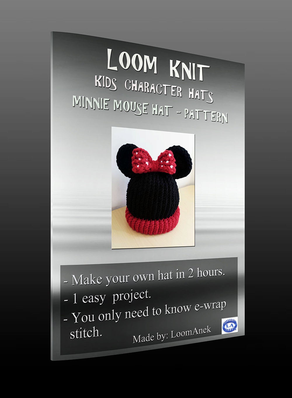 Loom Knit Mouse Hat And Cowl Set PDF PATTERN. Sized For Baby to Adult.