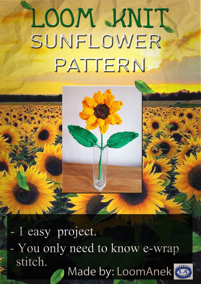 Loom Knit Sunflower pattern image 1