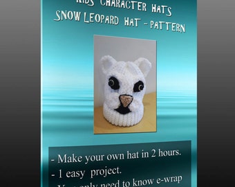 Kids character hats - Snow Leopard pattern