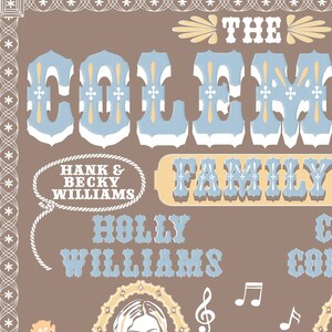 Customizable family tree art print wood block inspired, religious or non.
