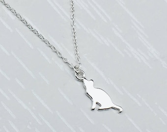 Cat Necklace Sterling Silver, Cat lover, Dainty necklace, Minimalist, Gift