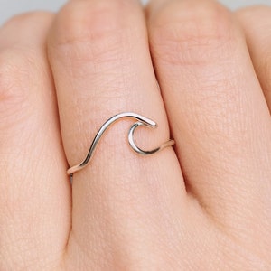 Sterling Silver Wave Ring, Silver wave ring, Wave ring, Wire ring, Ocean ring, Silver ring, Surfer ring, Wave wire ring, Adjustable ring