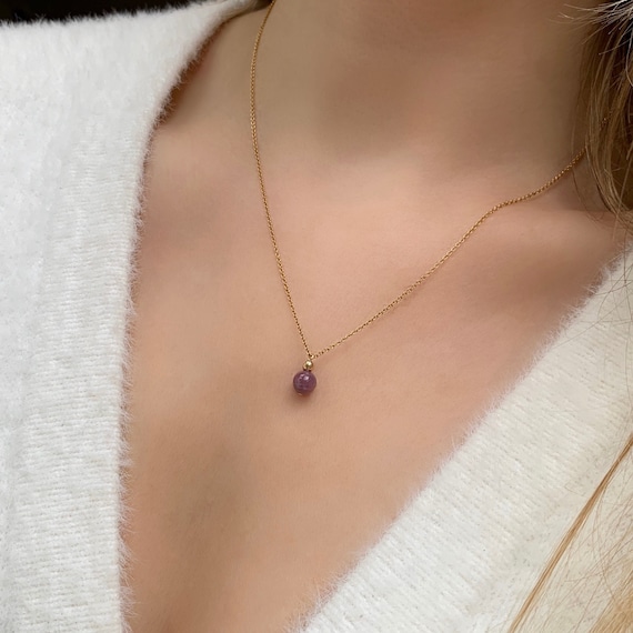 Ruby Necklace, Gold Ruby Necklace, Sterling Silver Ruby Necklace, Genuine Ruby, Pink Ruby Necklace, Delicate Necklace 16 - 18 Inches