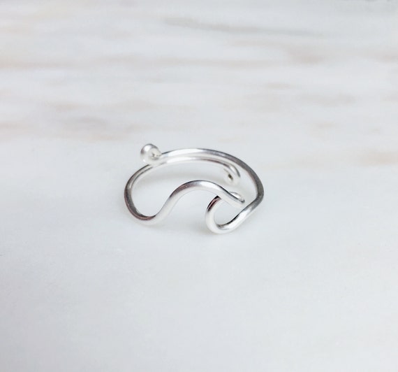 Sterling Silver Wave Ring, Silver Wave Ring, Wave Ring, Wire Ring
