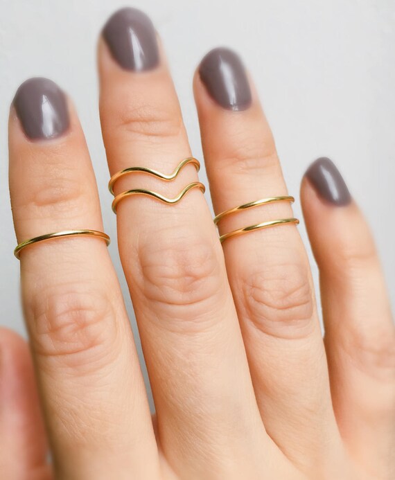 real gold midi rings