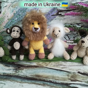Amigurumi Tiere, Häkelspielzeug, gestrickte Tiere, gehäkelter Löwe, gehäkelter Hund, gehäkeltes Schaf
