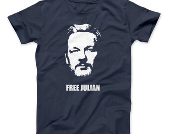 Free Julian Assange Men/'s T-Shirt S to 4XL