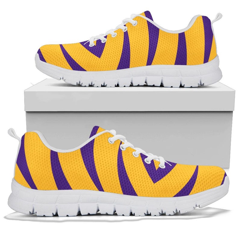 Tigers Sneakers Ladies Shoes, Purple Gold Shoes, Tigers Shoes image 5