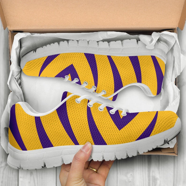 Tigers Sneakers Ladies Shoes, Purple Gold Shoes, Tigers Shoes image 4