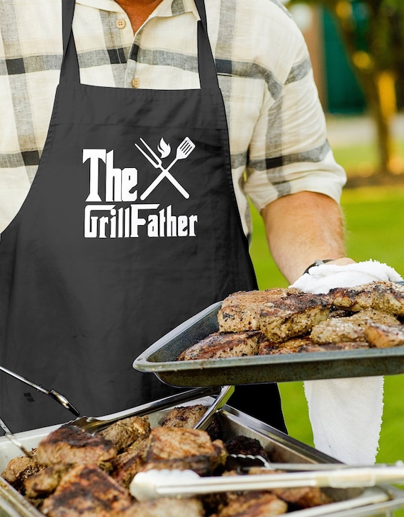 Funny Father Day Grill Gift BBQ Grilling Apron for Men With 