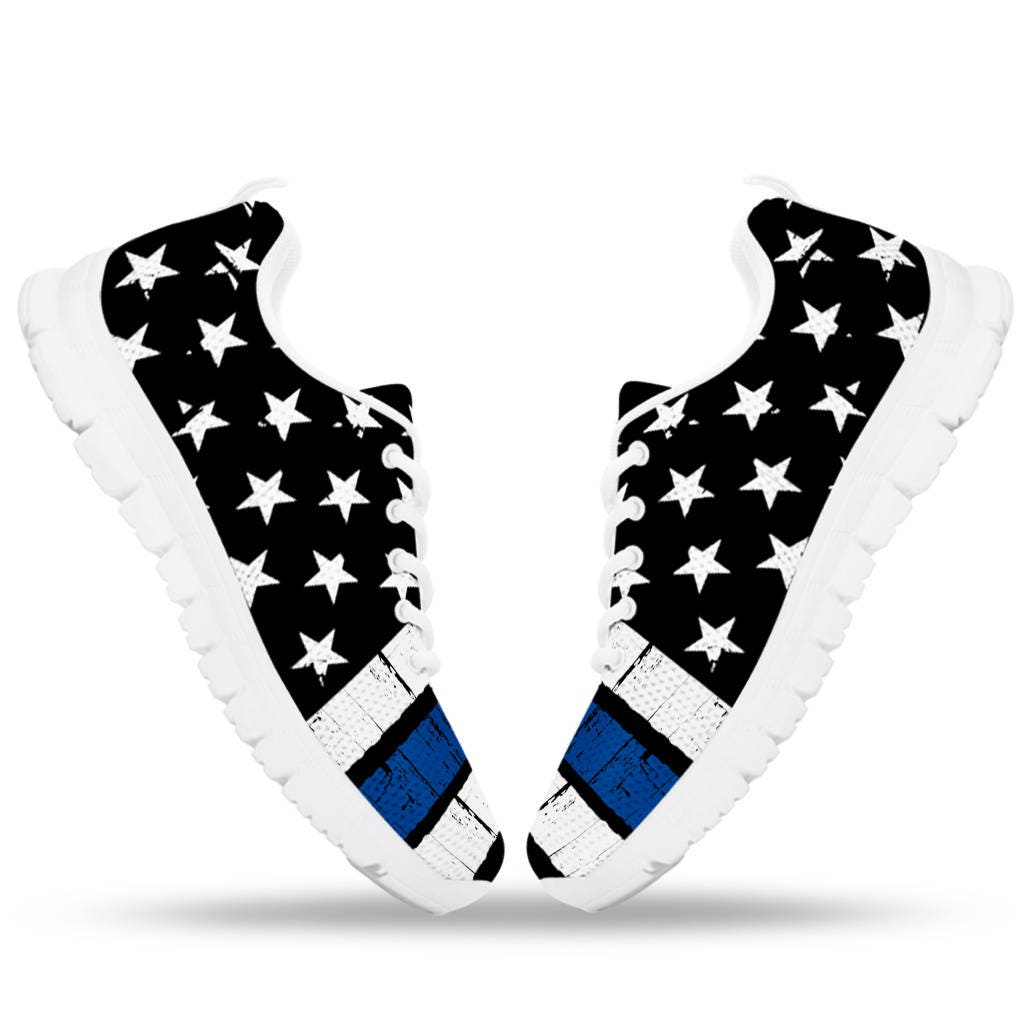 Dunne blauwe lijn sneakers voor dames eer respect politie wetshandhaving Schoenen damesschoenen Sneakers & Sportschoenen LEO dunne blauwe lijn 