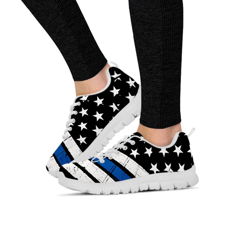 Thin Blue Line Sneakers Running Shoes For Ladies Thin Blue