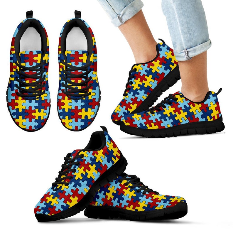 Autism Awareness Sneakers Running Shoes For Ladies and Etsy