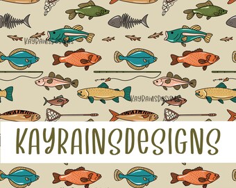 Fishing Seamless File - Digital Download, Seamless pattern for sublimation, Repeating Design, Boy Seamless file, Fisherman Seamless, Lake