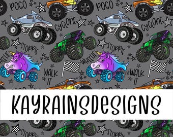 Monster Truck Seamless File - Digital Download, Seamless pattern for sublimation, Repeating Design, Car Seamless, Boy Seamless File
