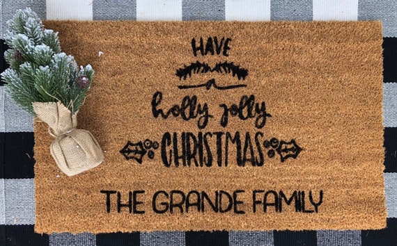 Personalised Doormat Christmas Welcome Mat Quote Housewarming Gift Wedding Realtor Secret Santa Decor Funny Fall Holiday Front Porch